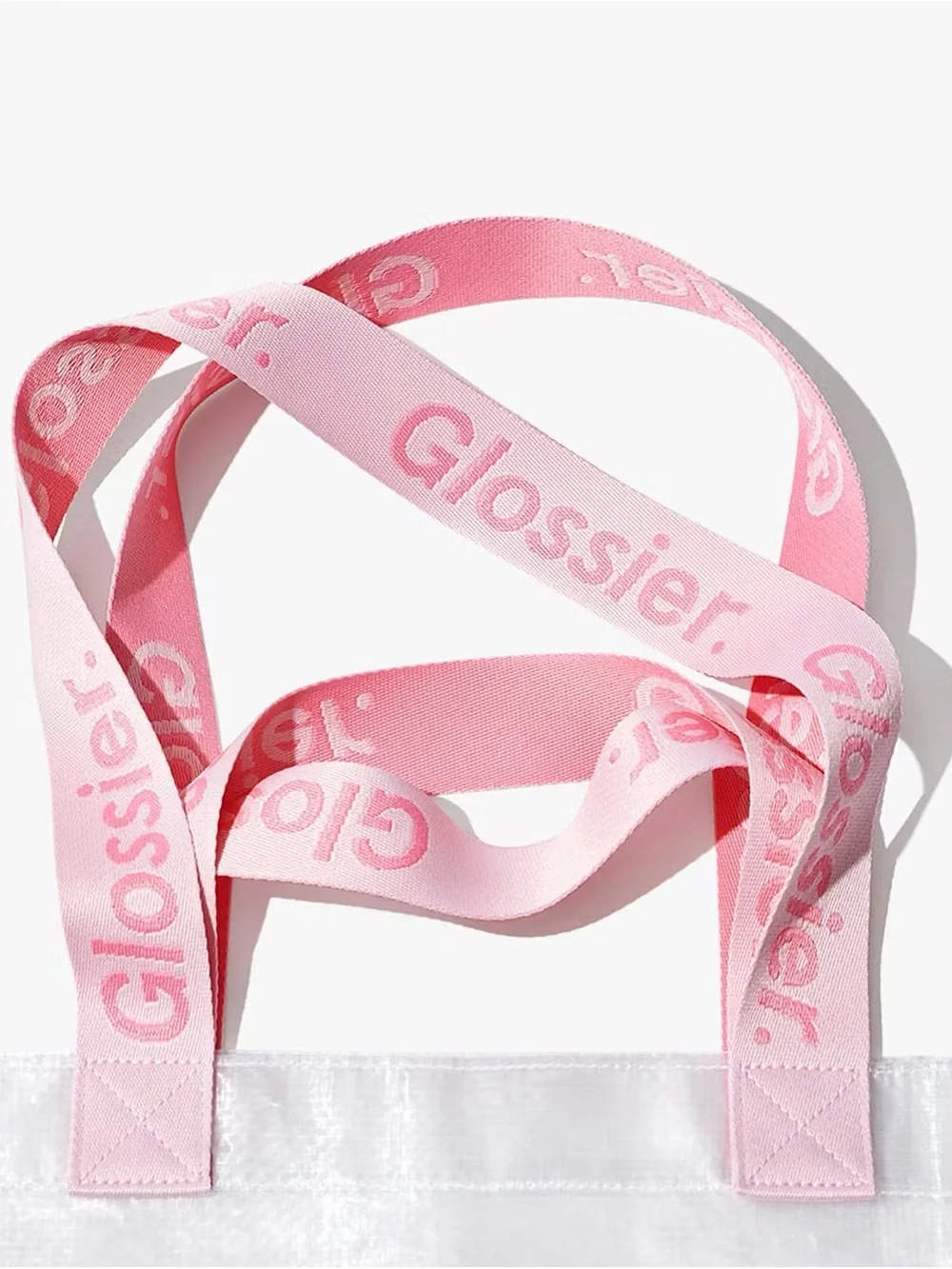 New Glossier Errand Bag Transparent Tote with Pink Straps Limited Edition